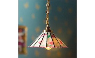 12V Pink & Green Hanging Light for 12th Scale Dolls House