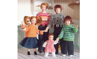 Modern Family of Five Dolls for 12th Scale Dolls House