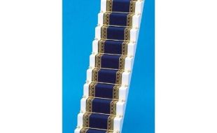 Navy and Gold Edged Stair Carpet for 12th Scale Dolls House