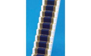 Navy and Gold Edged Stair Carpet for 12th Scale Dolls House