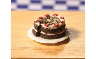 Chocolate & Cherry Gateau for 12th Scale Dolls House