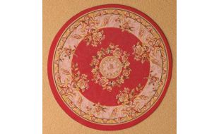 Rich Red Circular Rug 150mm for 12th Scale Dolls House