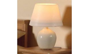 12V White Ceramic Table Lamp for 12th Scale Dolls House