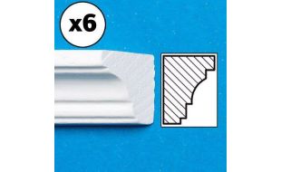 Cornice Painted White Pack of 6 for 12th Scale Dolls House