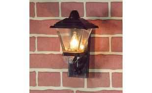 12V Black Outside Wall Light for 12th Scale Dolls House
