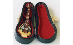 Mandolin with Luxury Black Case for 12th Scale Dolls House