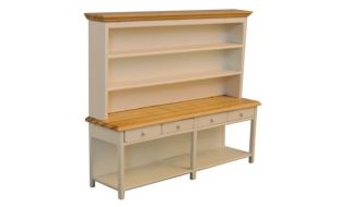 Large Dresser with Lower Shelf White / Pine for 12th Scale Dolls House