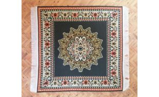 Square Carpet Black for 12th Scale Dolls House