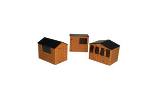 ATD Models Brown Sheds (3) Card Kit OO Gauge