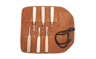 Beber 6 Piece Mini Carving Set in Leather Tool Roll