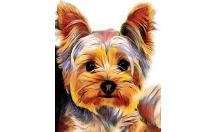 Figured'Art Yorkshire Terrier Printed Cross Stitch Kit