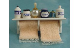 Long Bath Shelf & Towels for 12th Scale Dolls House