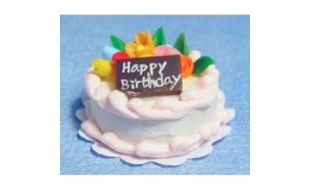 Pink Birthday Cake for 12th Scale Dolls House