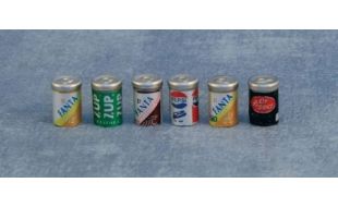 Drink Cans pk6 for 12th Scale Dolls House