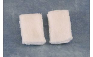 Large White Towels Pk 2 for 12th Scale Dolls House