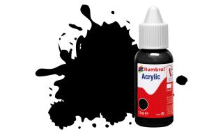 Humbrol Acrylic Dropper Bottles 14ml - Gloss - Black