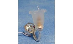 12V Silver Single Wall Tulip Shade Light for 12th Scale Dolls House