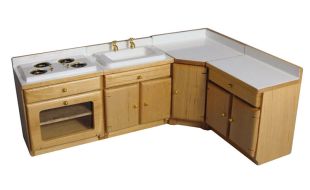 4 Piece Pine Kitchen for 12th Scale Dolls House