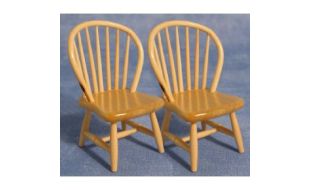 Pine Spindle Back Chairs (Pack of 2) for 12th Scale Dolls House