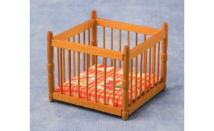 Pine Playpen for 12th Scale Dolls House