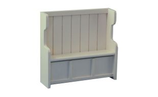 White Deluxe Pew for 12th Scale Dolls House