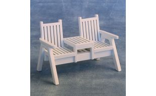 White Love Seat for 12th Scale Dolls House