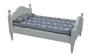 White Single Bed for 12th Scale Dolls House