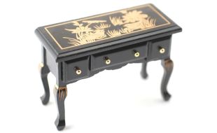 Black Chinese Drawer Table for 12th Scale Dolls House