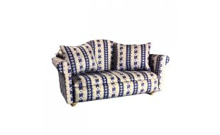 Blue Patterned Sofa for 12th Scale Dolls House