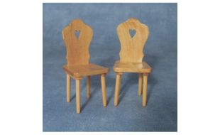 Pine Heart Chairs (Pack of 2) for 12th Scale Dolls House