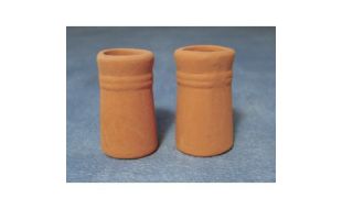 Small Round Chimney Pots, 2 Pack for 12th Scale Dolls House