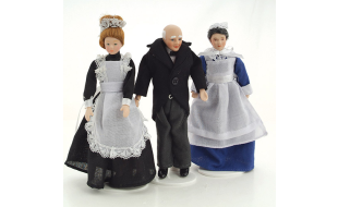 Porcelain Poseable Servants for 12th Scale Dolls House