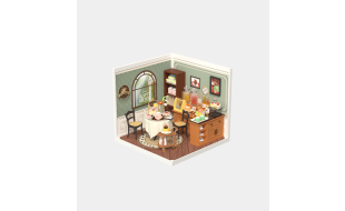 Rolife Sweet Sips Tea Plastic DIY Miniature Dollhouse Kit