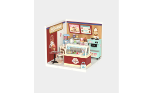 Rolife Flavourful Ice Cream Shop Plastic DIY Miniature Dollhouse Kit