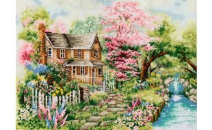 Trimits Summer View Extra Large Printed Cross Stitch Kit