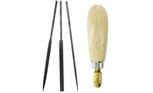 Hobbies 3 Piece Precision Needle File Set & Universal Needle File Handle
