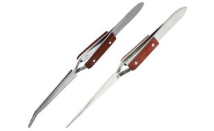 Hobbies Reverse Action Straight Tip and Curved Tip Tweezers with Fibre Grip