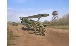 ICM 1/32 Scale Luftwaffe Pilot School Hs 123A Training Biplane Model Kit
