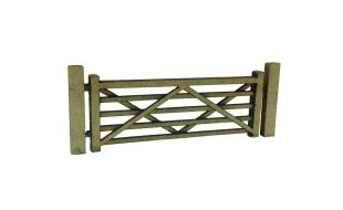 Scale Model Scenery Laser Cut Five Bar Gates & Posts (Pack Of 3) OO Gauge