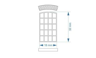 Scale Model Scenery Arched Top Industrial Windows (Pack of 12) OO Gauge