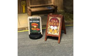 Scale Model Scenery A Frame & Pavement Swing Advertising Signs (Pack of 15) OO Gauge