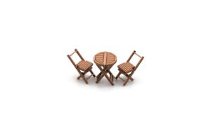 Scale Model Scenery Wooden Bistro Tables & Chairs OO Gauge