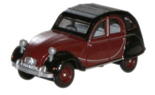 Oxford Diecast 1/76 Scale Charleston Maroon/Black Citroen 2CV Die Cast Model