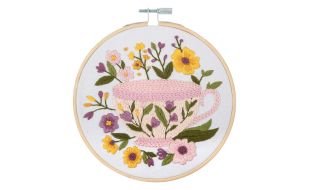 Trimits Tea Cup Embroidery Hoop Kit