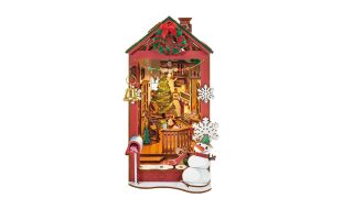 Rolife Christmas Indoor Scene 3D Wooden DIY Miniature House Book Nook