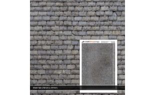 Scale Model Scenery Weathered Slate Roofing Texture Paper (Pack of 5) OO Gauge
