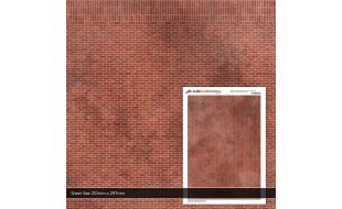 Scale Model Scenery Victorian Weathered Red Brick Texture Paper (Pack of 5) OO Gauge