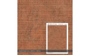 Scale Model Scenery Old Red Brown Brick Texture Paper (Pack of 5) OO Gauge