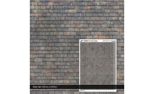 Scale Model Scenery Mixed Grey Roof Slates Texture Paper (Pack of 5) OO Gauge