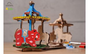 UGears 3D Colouring Merry-Go-Round Wooden Model Kit